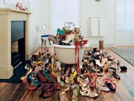 A lot of woman shoes