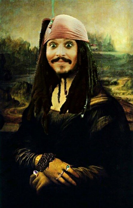 Funny Jack Sparrow as Mona Lisa