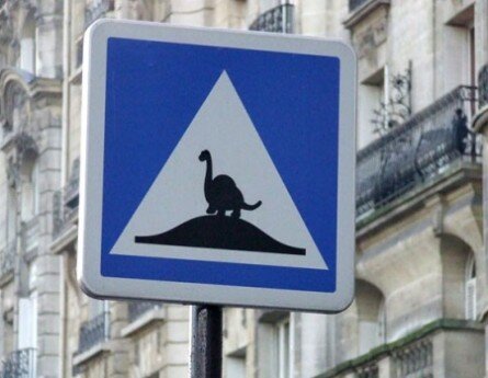 Funny sign dinosaur