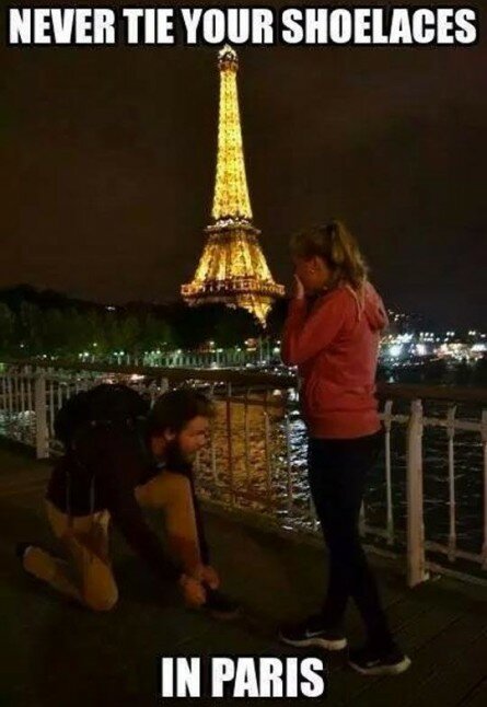 Never tie shoelaces in Paris