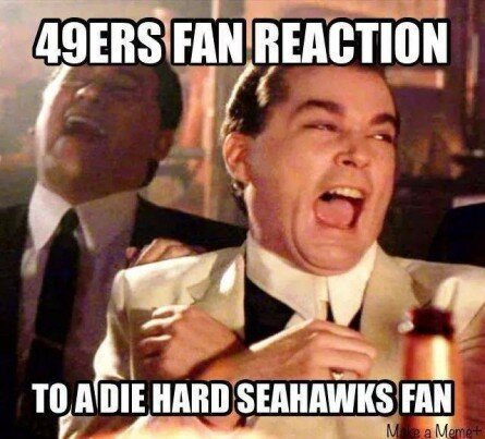 49ers Fan reaction to a diehard Seahawks Fan