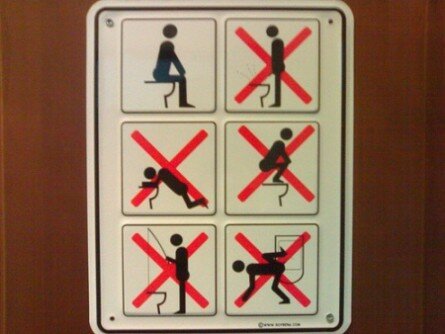 Very explicit toilet sign